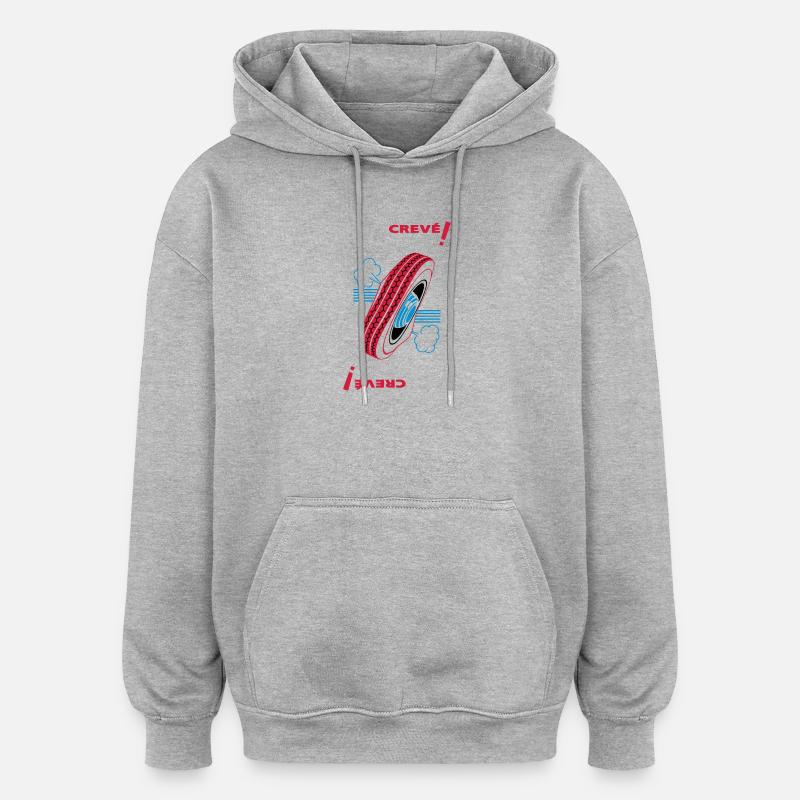 Müde! - Oversized Unisex Hoodie - Grau meliert