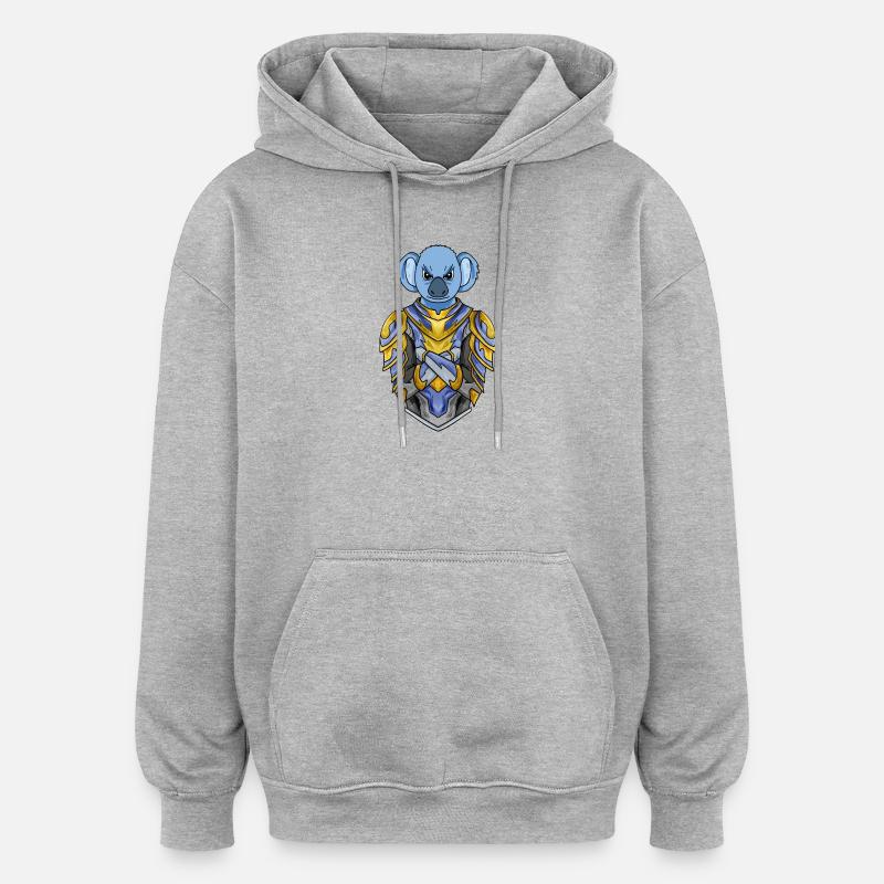 Ritter Koala Kreuzritter - Oversized Unisex Hoodie - Grau meliert