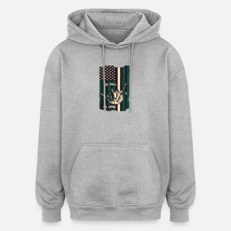 Dudelsack Spieler - Oversized Unisex Hoodie - Grau meliert
