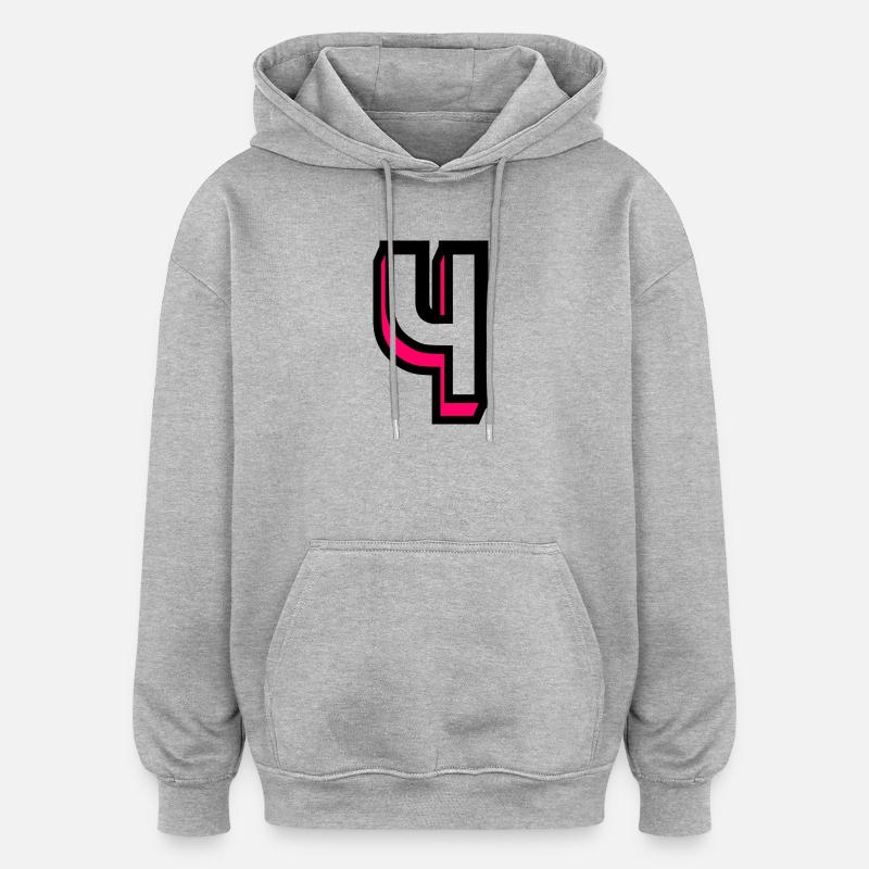 4 ANS,4e ANNIVERSAIRE,ANNIVERSAIRE 4 ANS - Sweat à capuche oversize unisexe - gris chiné
