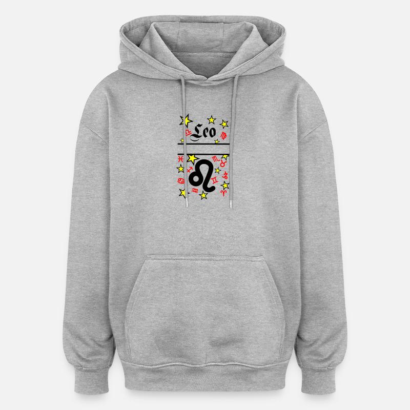 Löwe Sternzeichen Löwe - Oversized Unisex Hoodie - Grau meliert