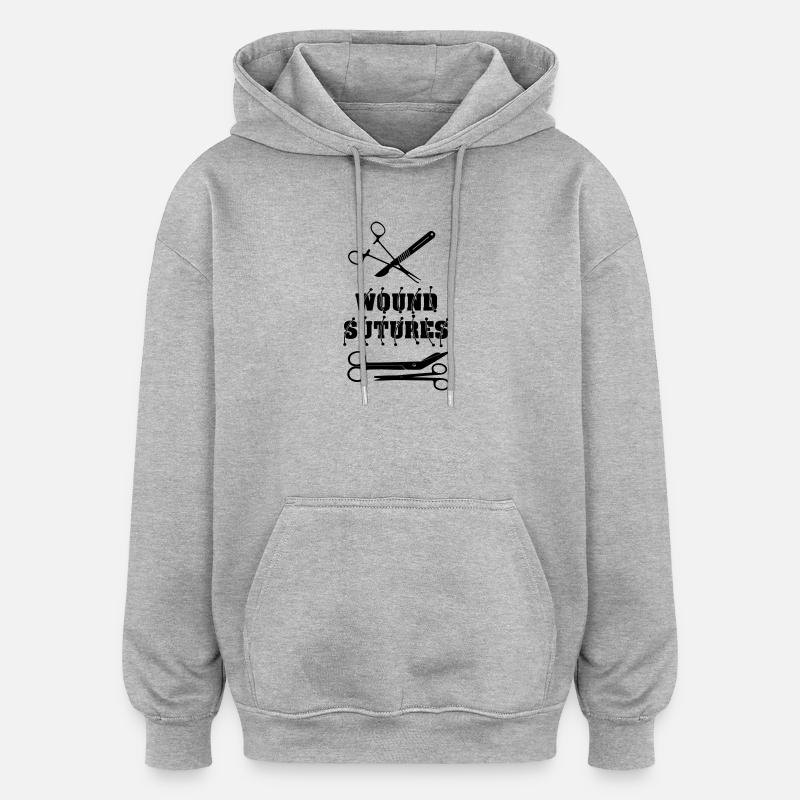 Wound Sutures - Oversized Unisex Hoodie - heather grey