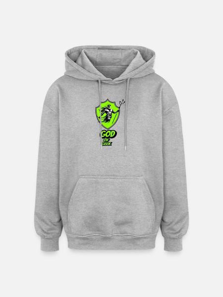Gott des Geeks - Oversized Unisex Hoodie - Grau meliert