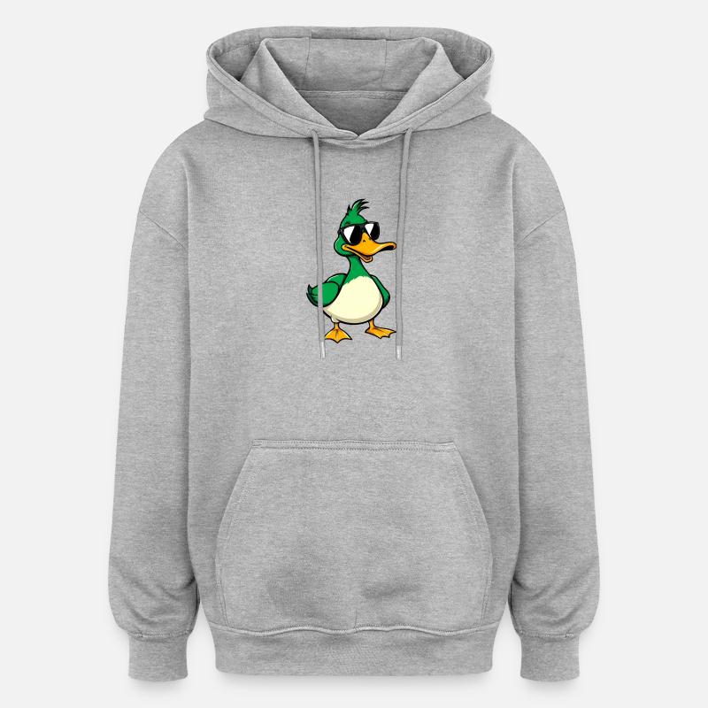 Anatra - Felpa con cappuccio unisex oversize - grigio melange