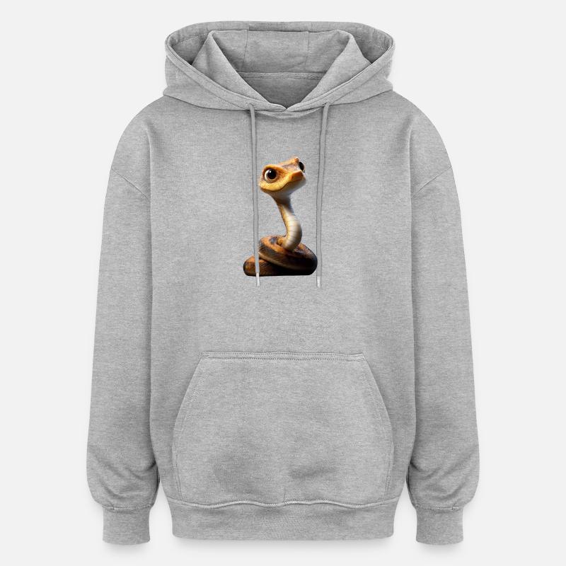 Schlange Python Kobra Klapperschlange Schlangen - Oversized Unisex Hoodie - Grau meliert
