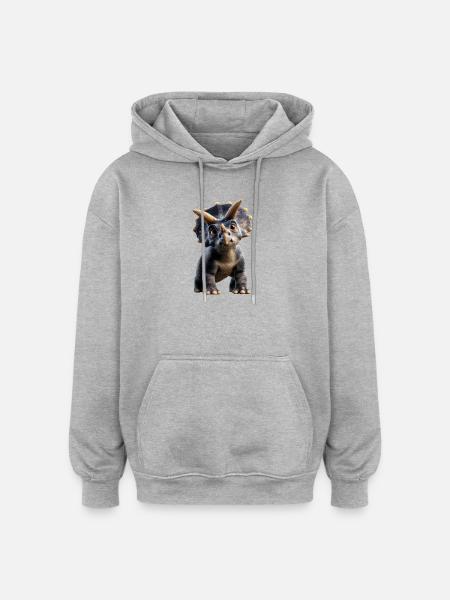 Triceratops Dinosaur Dinos Triceratops Dino - Oversized Unisex Hoodie - heather grey