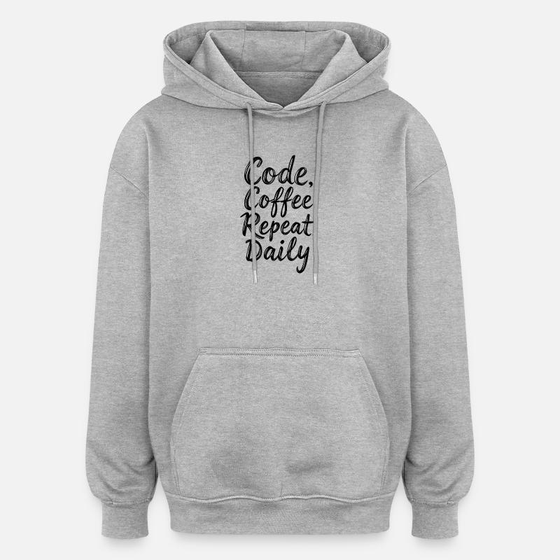 Code Sleep Debug Repeat Programmer Shirt - Sweat à capuche oversize unisexe - gris chiné