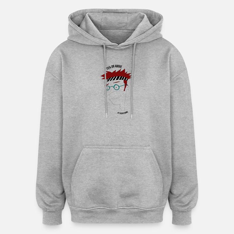 75 % oder mehr in allem, Mann - Oversized Unisex Hoodie - Grau meliert