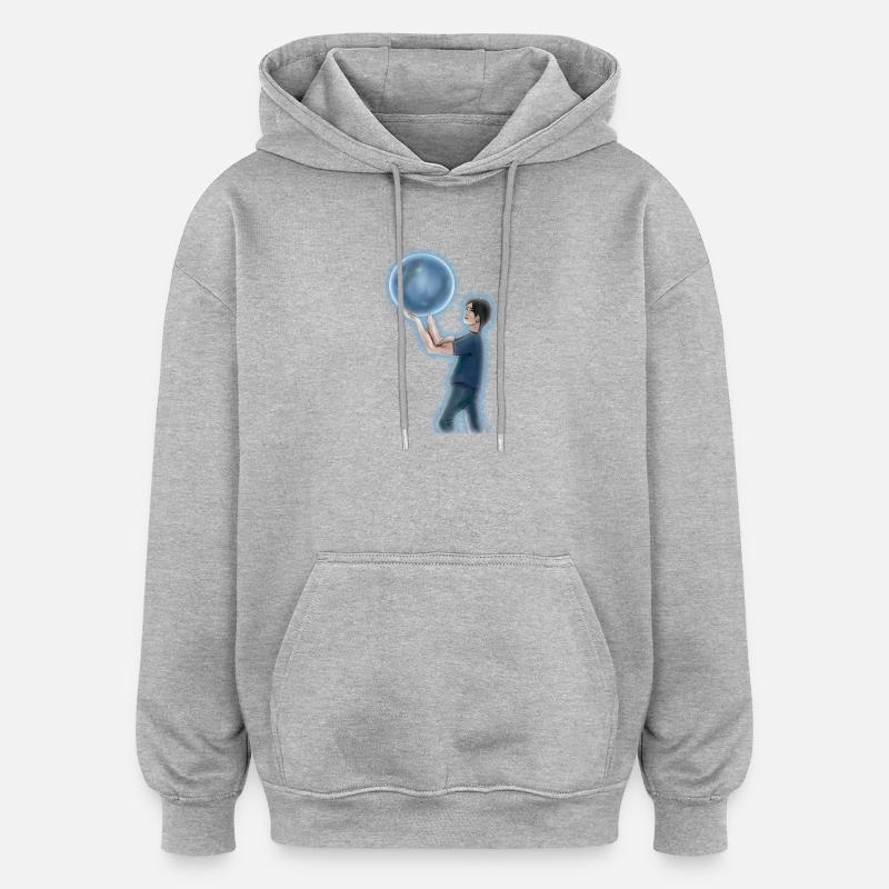 Blå Måne - Sweat à capuche oversize unisexe - gris chiné