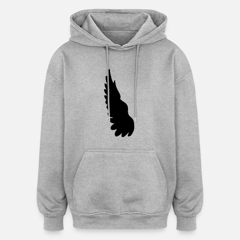 aile - Sweat à capuche oversize unisexe - gris chiné