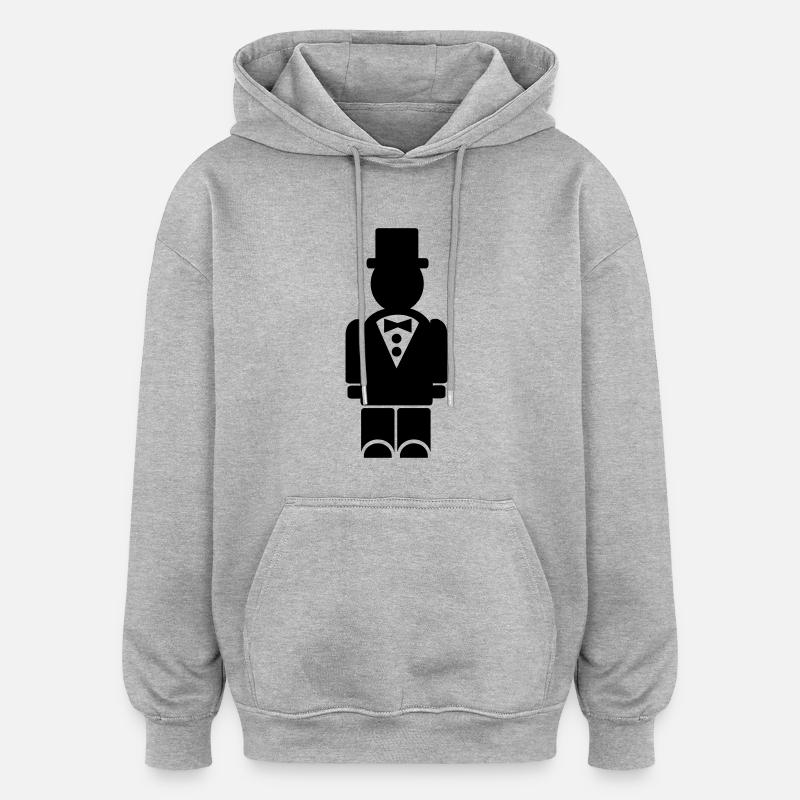 Marié - Mariage - Sweat à capuche oversize unisexe - gris chiné