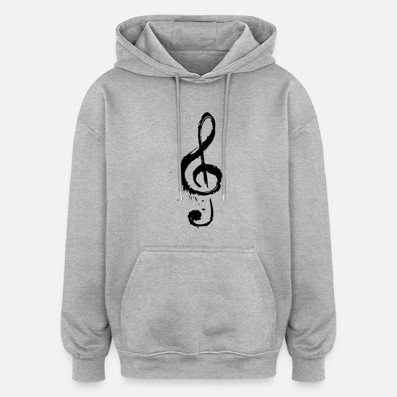 Clefs - Sweat à capuche oversize unisexe - gris chiné