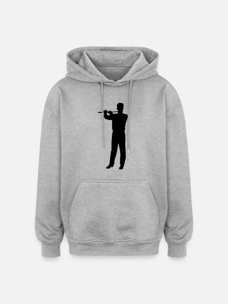music people flute - Oversized Unisex Hoodie - heather grey