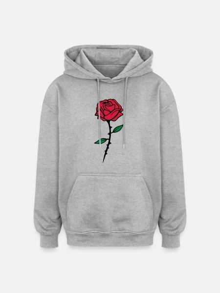 rose dornen - Oversized Unisex Hoodie - Grau meliert