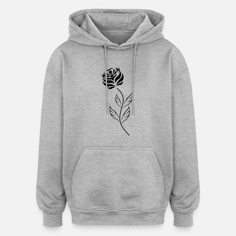 black_rose - Sweat à capuche oversize unisexe - gris chiné