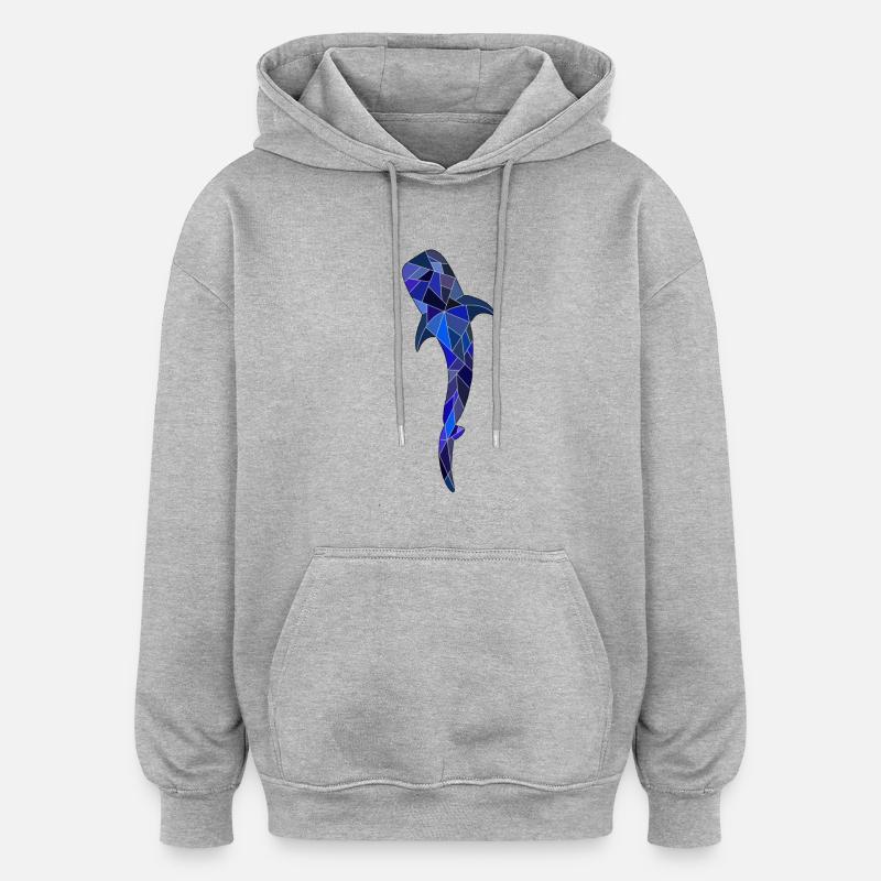 Requin-baleine - Sweat à capuche oversize unisexe - gris chiné