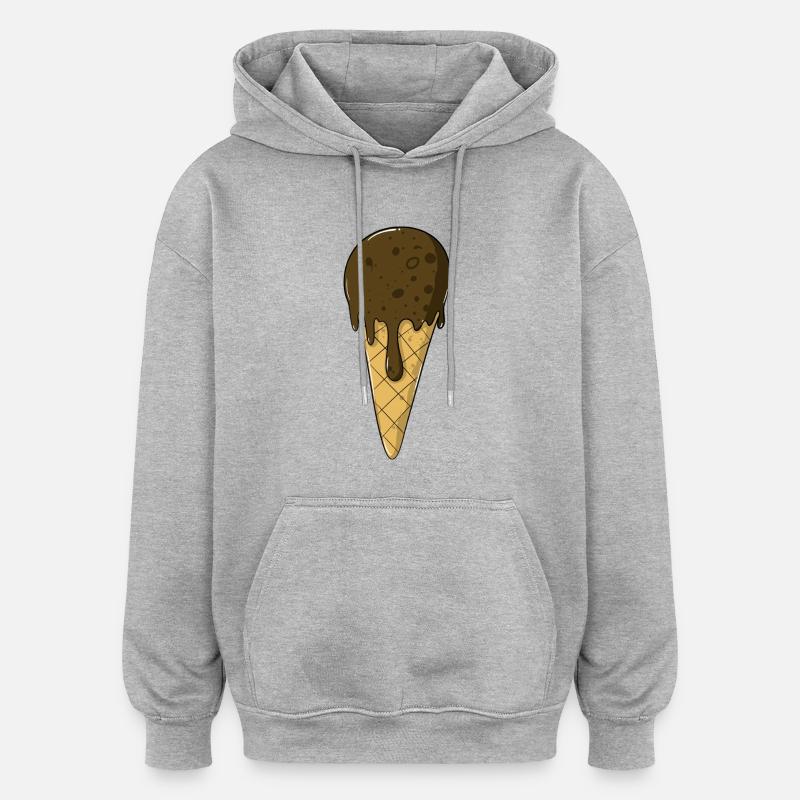 Eis | Schoko Eiscreme | Iceceam - Oversized Unisex Hoodie - Grau meliert