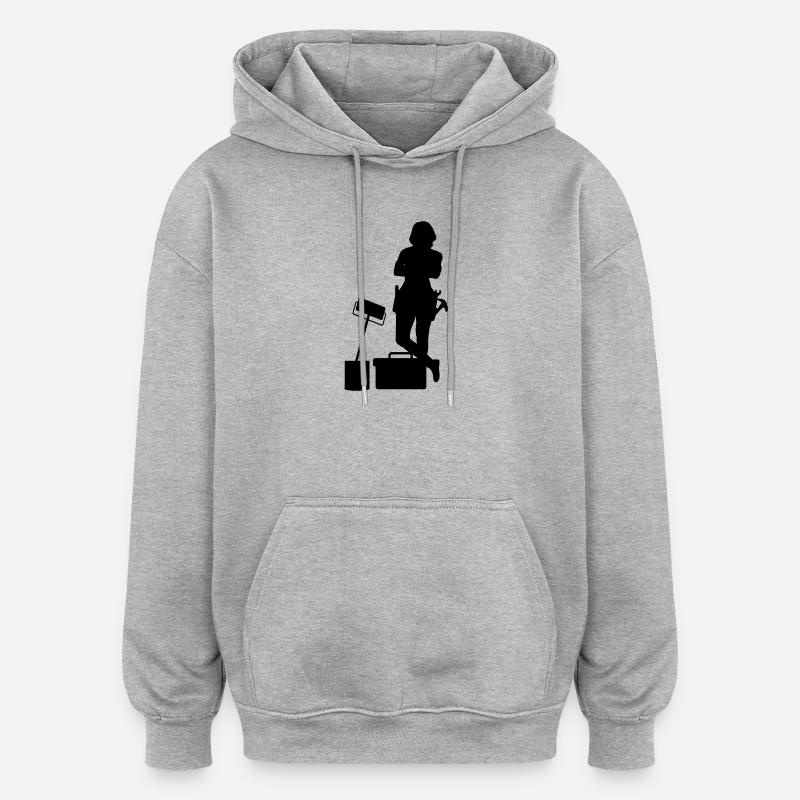 2541614 128190639 bricoleur - Sweat à capuche oversize unisexe - gris chiné