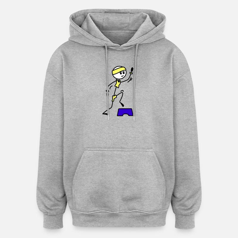 Schritte oder Aerobic Mädchen Trainingsübung - Oversized Unisex Hoodie - Grau meliert