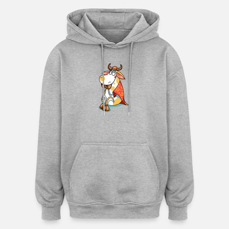 Bébé Dragon Orange Biberon Shirt mignon - Sweat à capuche oversize unisexe - gris chiné