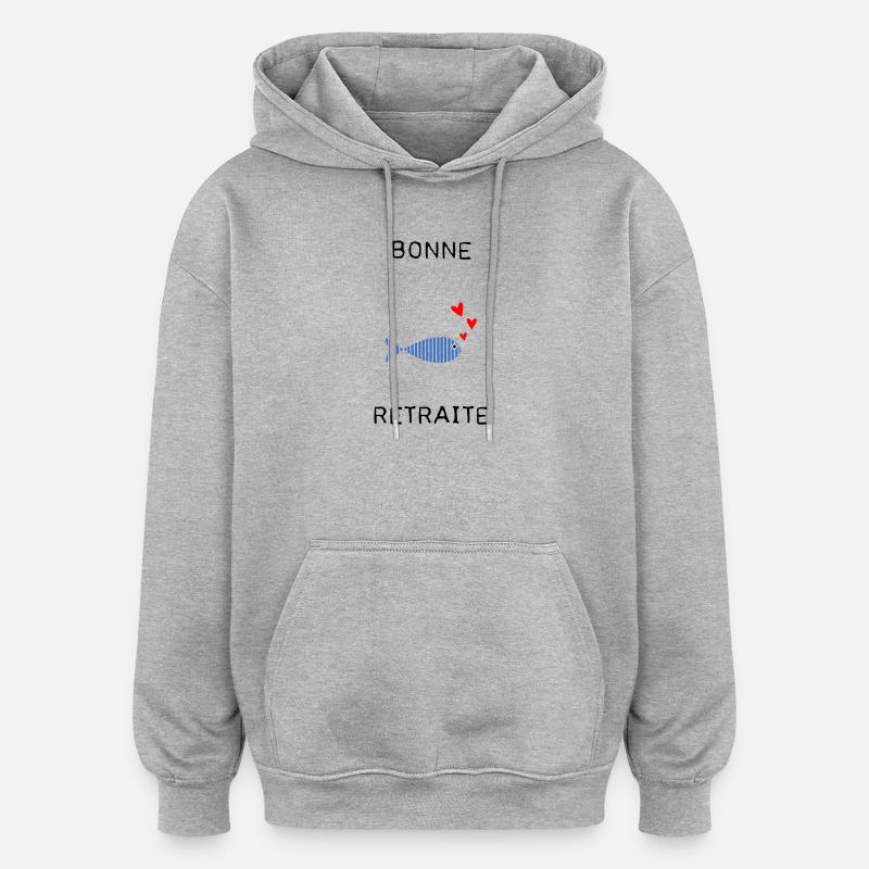 RETRAITE. BONNE RETRAITE. JOYEUSE RETRAITE - Sweat à capuche oversize unisexe - gris chiné