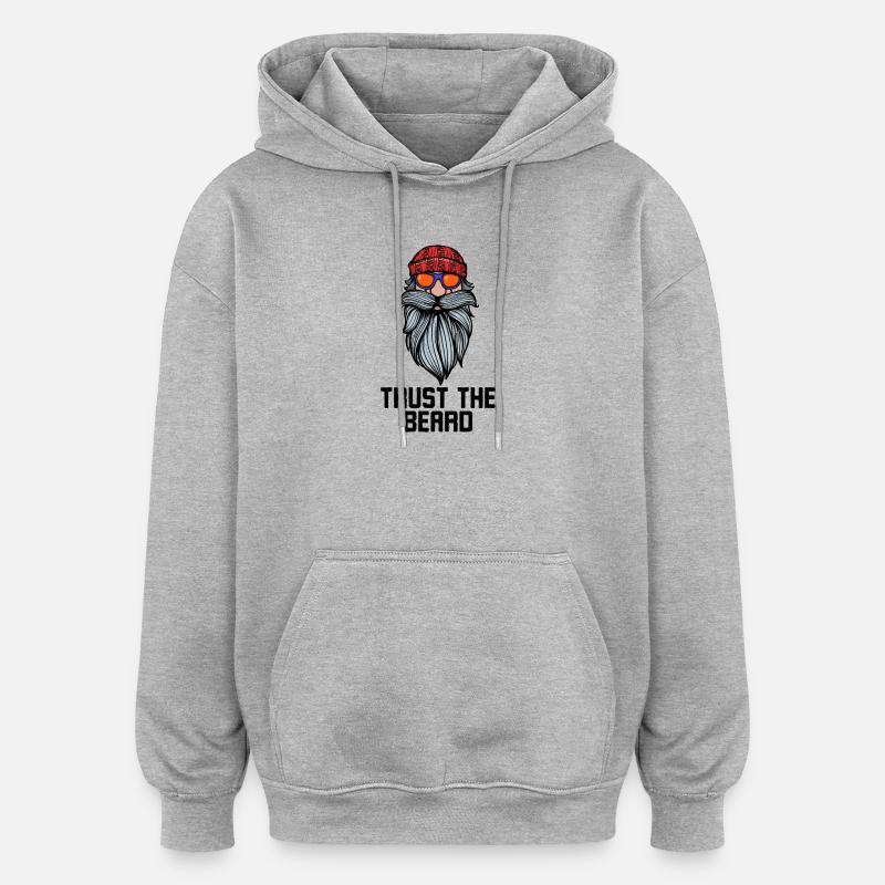 Gesichtsbehaarung Bart Statement Bärtig Vollbart - Oversized Unisex Hoodie - Grau meliert