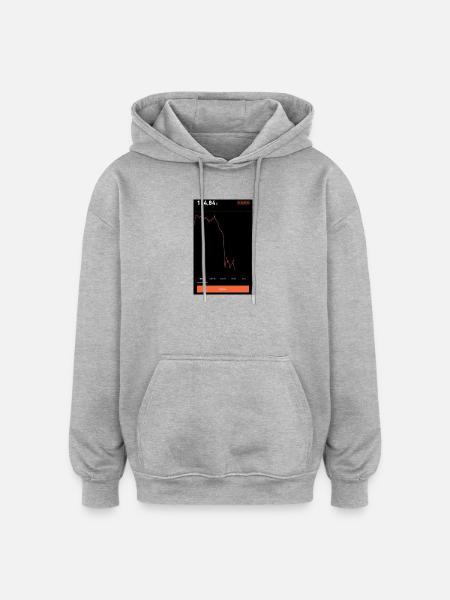 Aktiencrash - Oversized Unisex Hoodie - Grau meliert