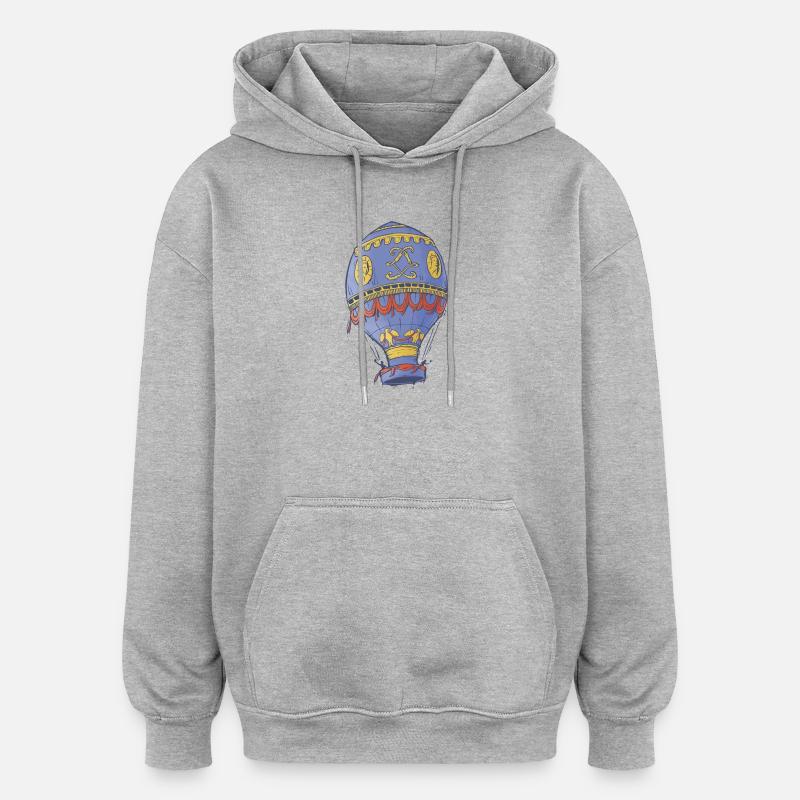 Montgolfière - Sweat à capuche oversize unisexe - gris chiné