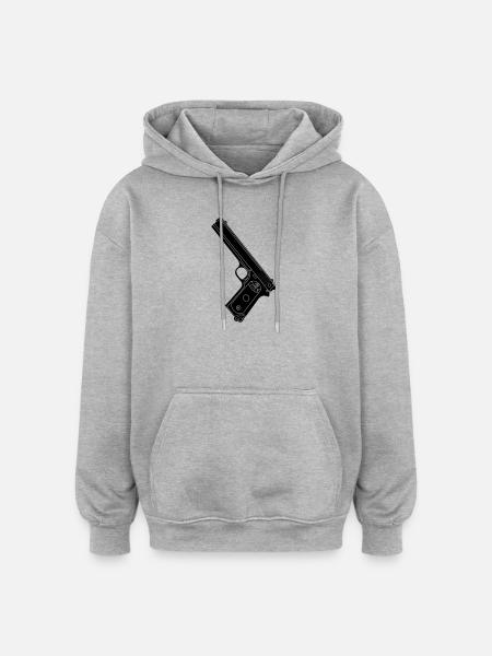 Military Pistol 38 Colt - Oversized Unisex Hoodie - heather grey