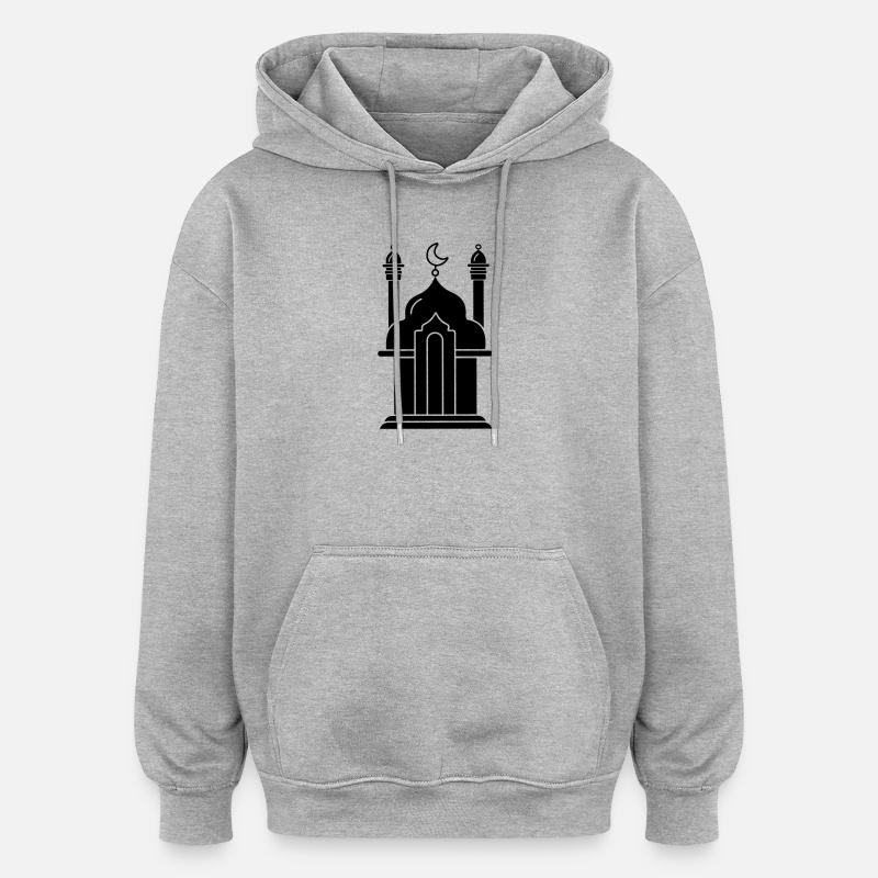 Moschee religiöses Bethaus 000 - Oversized Unisex Hoodie - Grau meliert