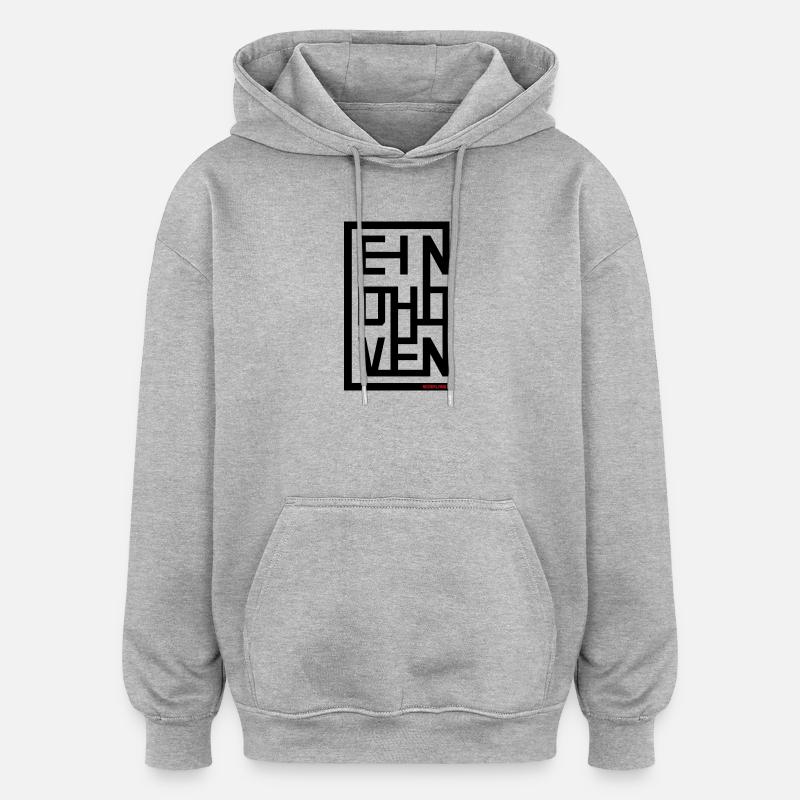 Style d’affiche EINDHOVEN – Urban City Design - Sweat à capuche oversize unisexe - gris chiné
