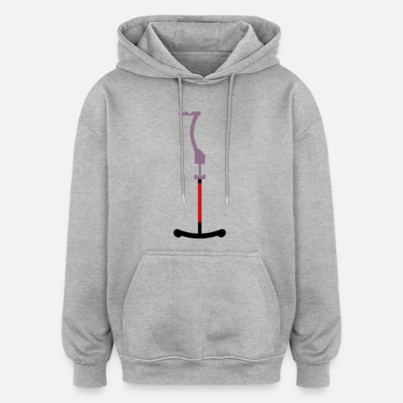 TÉLÉSKI TÉLÉSKI TÉLÉSKI TÉLÉSKI - Sweat à capuche oversize unisexe - gris chiné