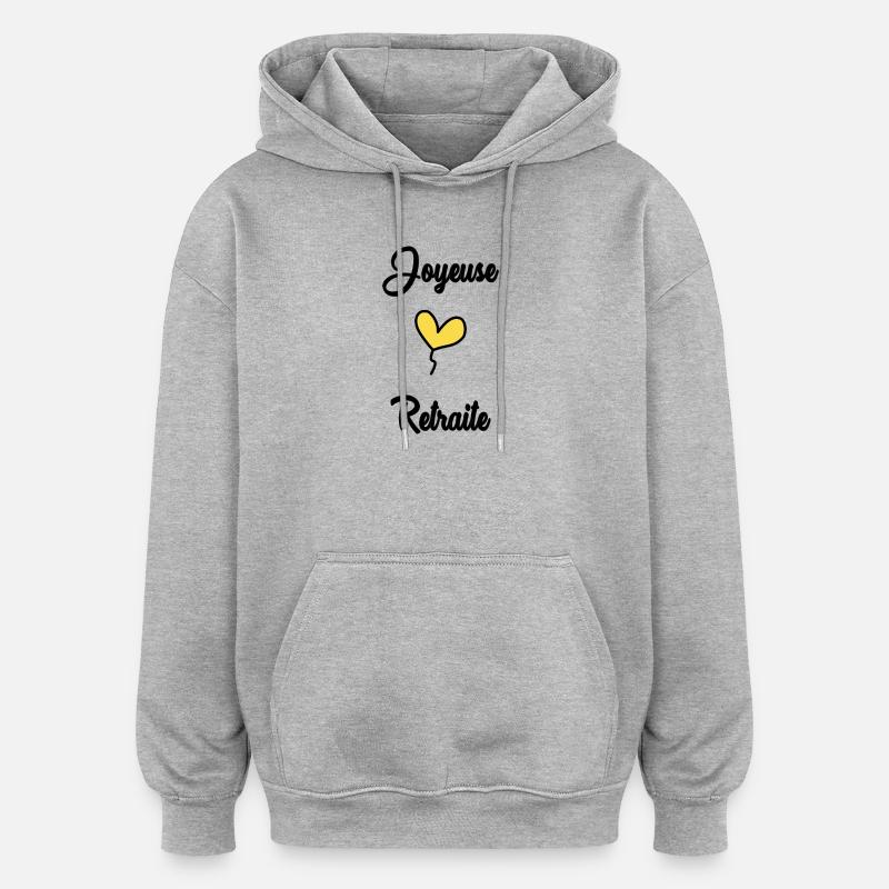 RETRAITE. BONNE RETRAITE. JOYEUSE RETRAITE - Sweat à capuche oversize unisexe - gris chiné