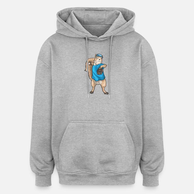 Gant de baseball Squirrel - Sweat à capuche oversize unisexe - gris chiné