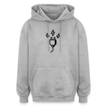 Strom Stecker Symbol - Oversized Unisex Hoodie - Grau meliert - Vorne - Noah (186cm)