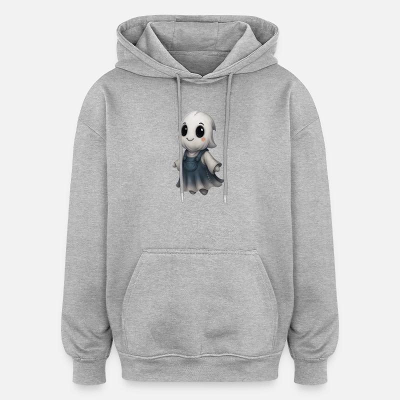 Mignon Ghost Friend Patchwork - Sweat à capuche oversize unisexe - gris chiné