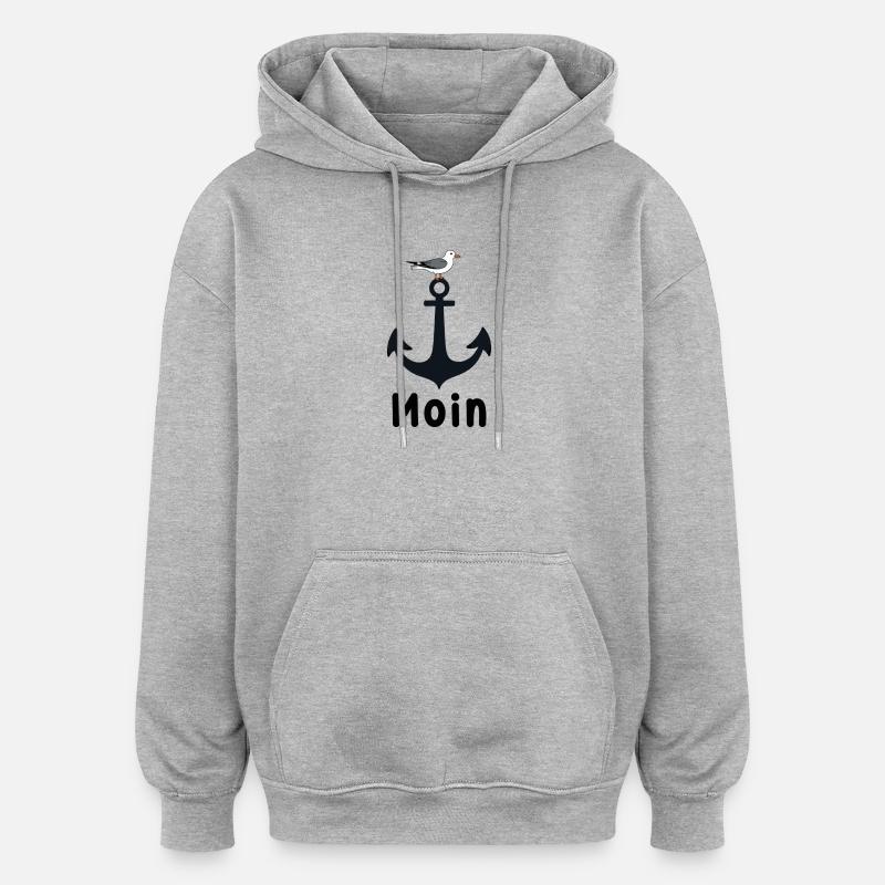 Anker Seagull Moin - Sweat à capuche oversize unisexe - gris chiné