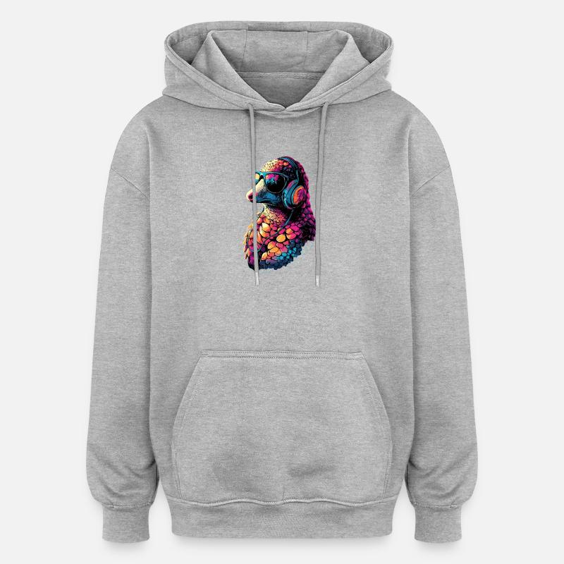 Pangolin Pangolin Pomme de pin Pangolins - Sweat à capuche oversize unisexe - gris chiné