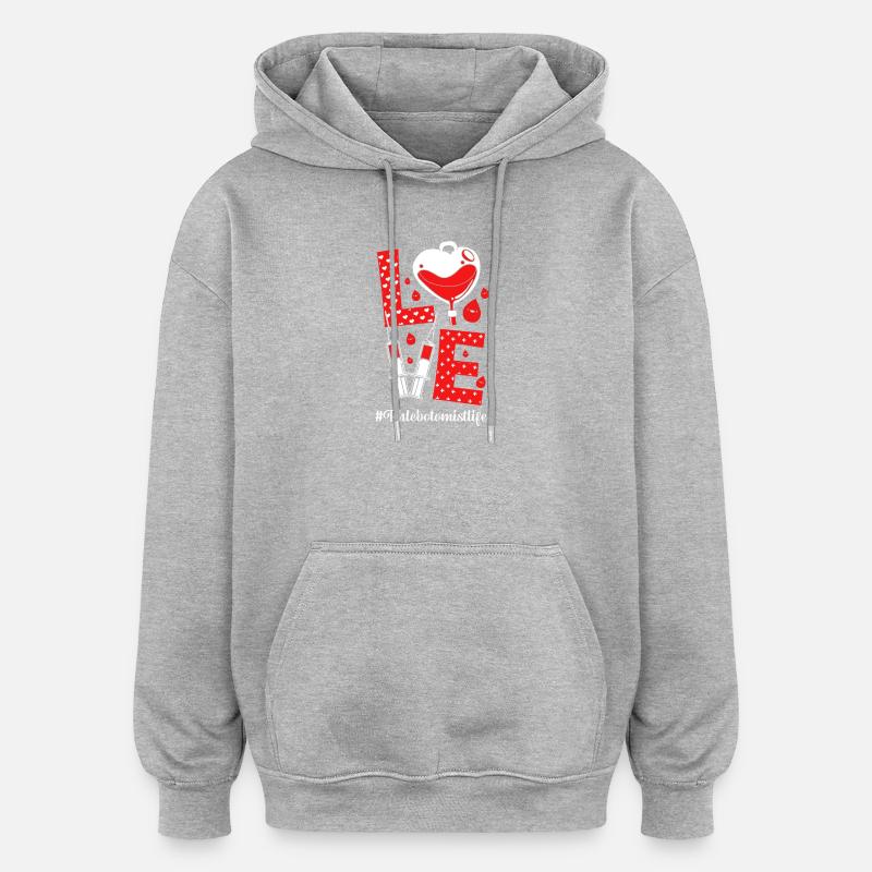 Blutspende Blut Blutspender - Oversized Unisex Hoodie - Grau meliert