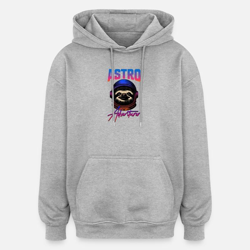 Faultier Astronaut - Oversized Unisex Hoodie - Grau meliert