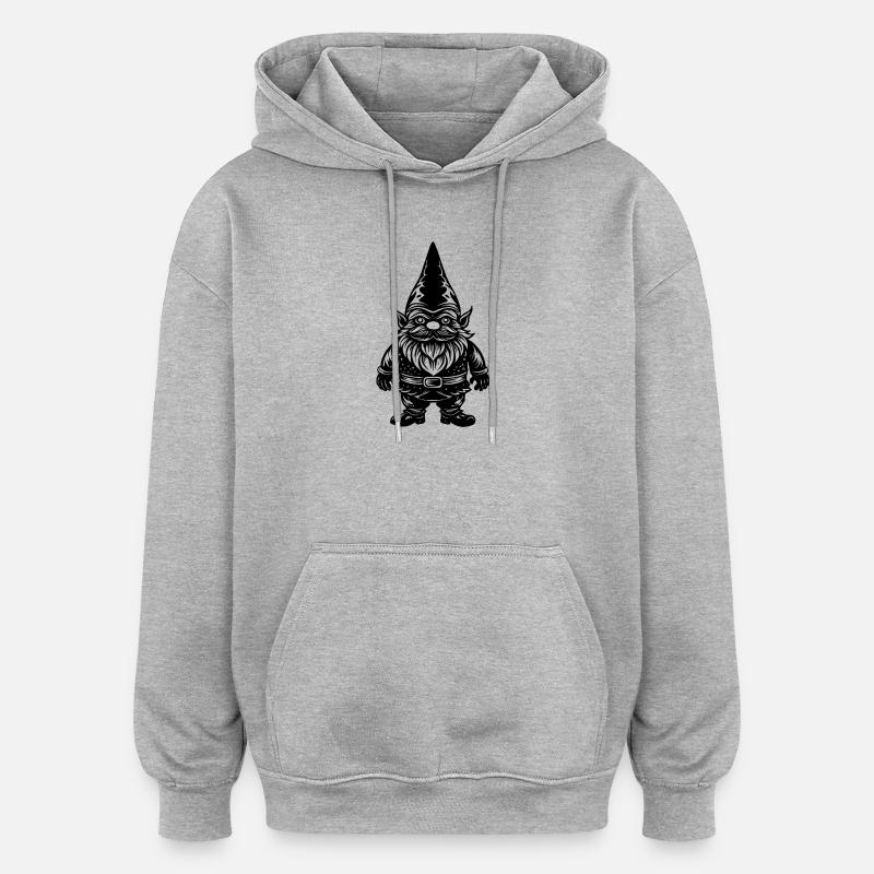 Gnome - Sweat à capuche oversize unisexe - gris chiné