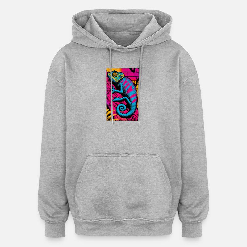 Chamäleon - Oversized Unisex Hoodie - Grau meliert