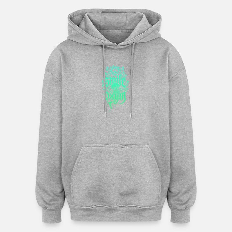 Jungle de méduses d’algues lumineuses - Sweat à capuche oversize unisexe - gris chiné