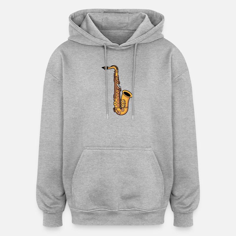 Saxophone - Oversized Unisex Hoodie - heather grey