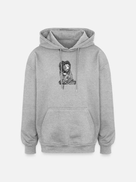 Singe Proboscis - Sweat à capuche oversize unisexe - gris chiné