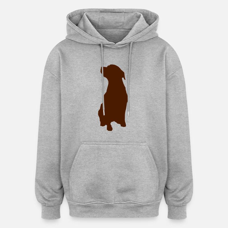 Hund - Oversized Unisex Hoodie - Grau meliert