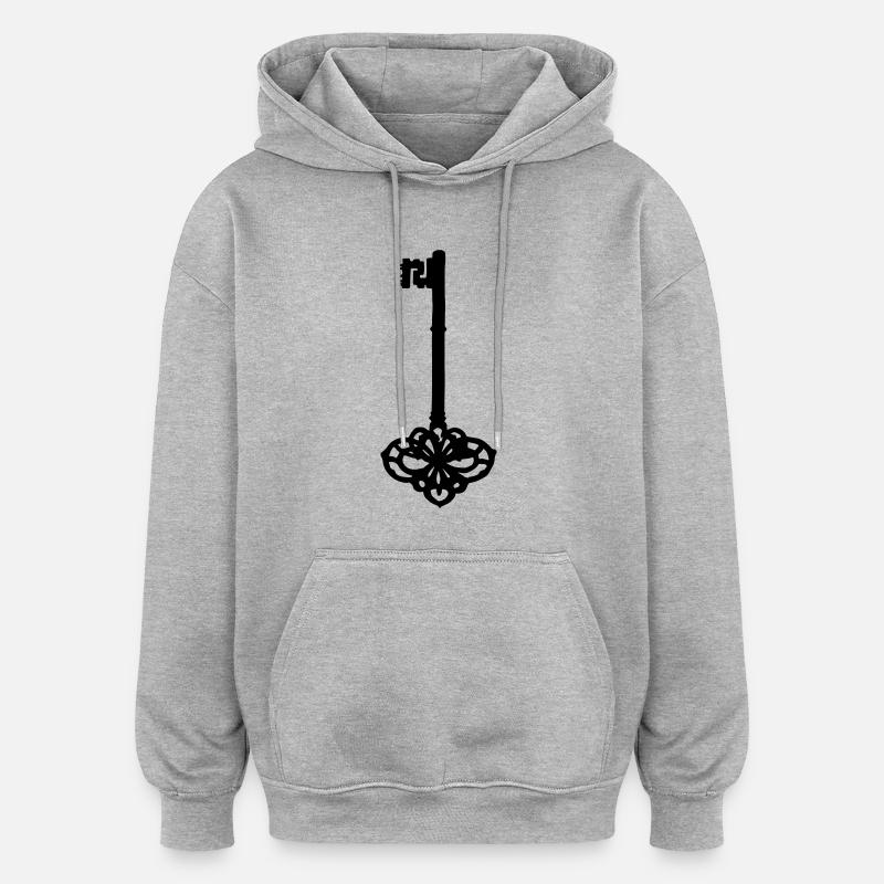 key_1 - Sweat à capuche oversize unisexe - gris chiné