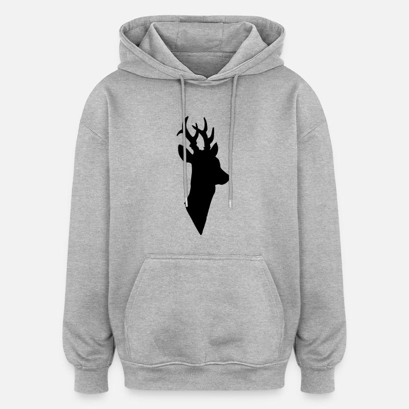 Rehbock - Oversized Unisex Hoodie - Grau meliert