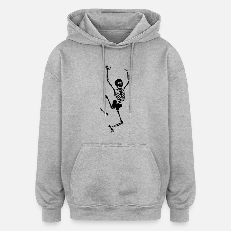 Squelette dansant - Sweat à capuche oversize unisexe - gris chiné