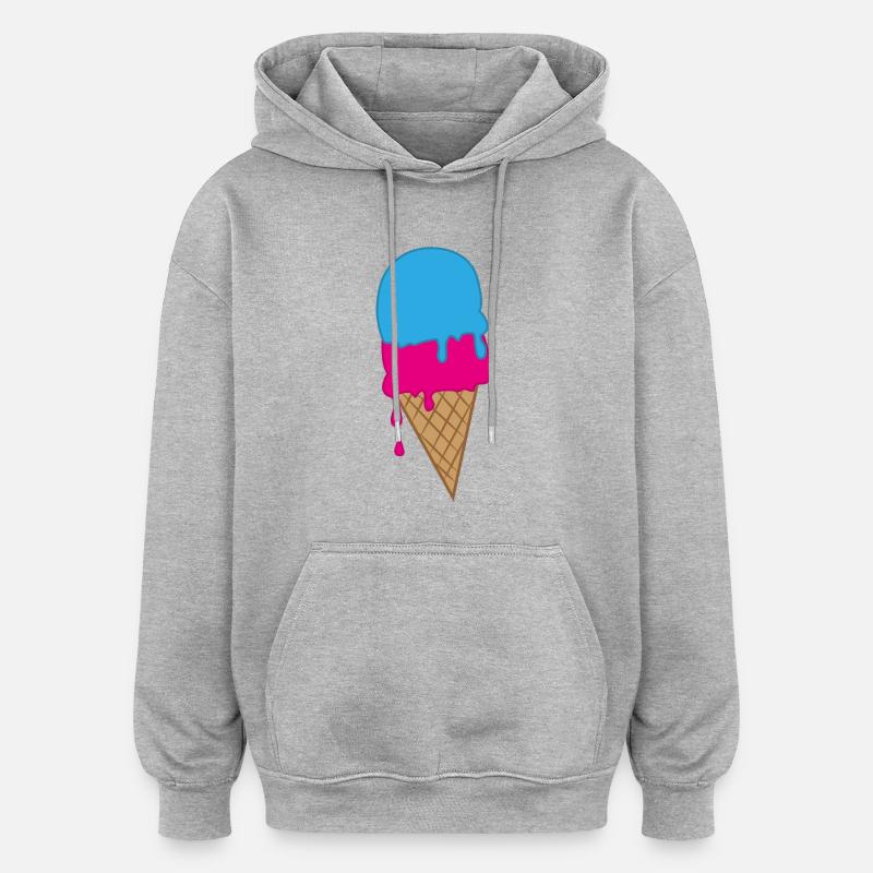 ice-cream - Sweat à capuche oversize unisexe - gris chiné